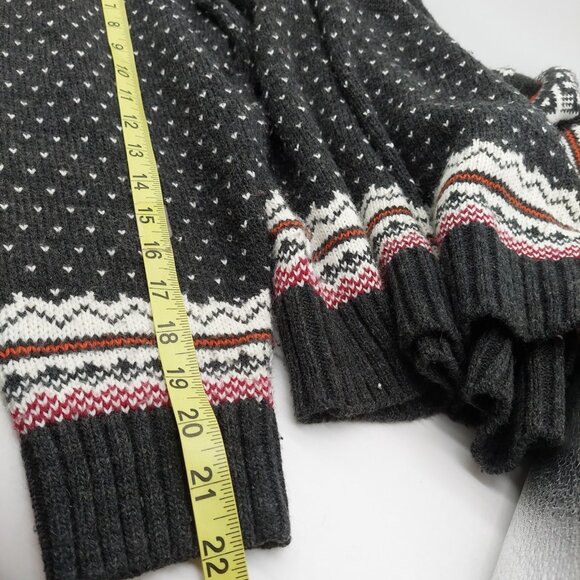 Blue Seven Men's Sweater Size Large Nordic Reindeer Wool Blend 1/4 Zip Multi-col - Picture 4 of 10